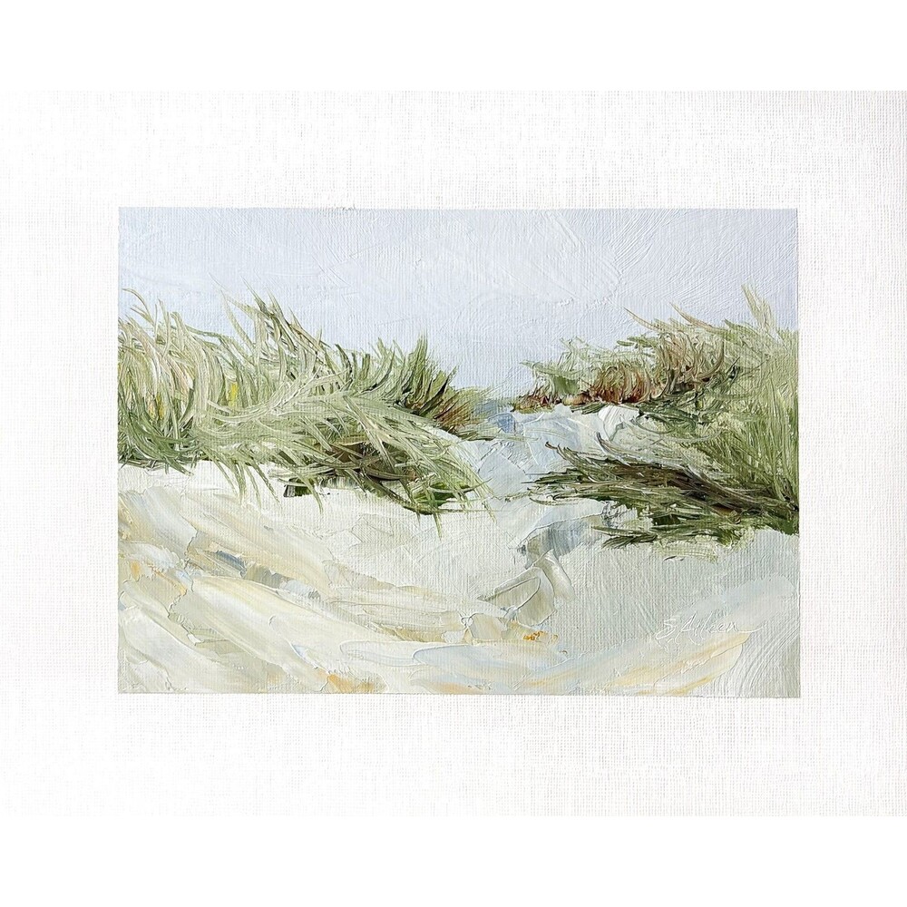 8x10 Original Oil Landscape Painting Seascape Impressionist Beach Dunes Signed
